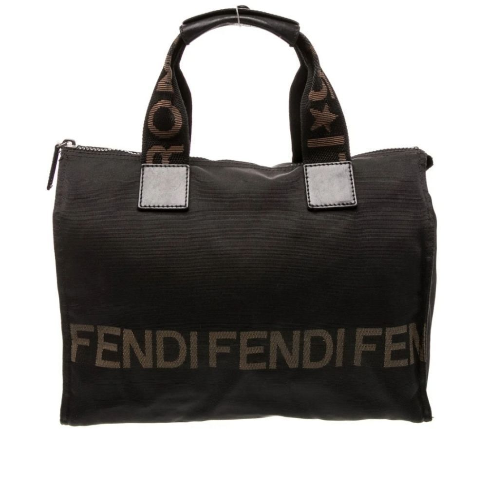 Fendi Black and Brown Logo Tote